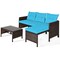 Costway 3PCS Patio Wicker Rattan Sofa Set Outdoor Sectional Conversation Set
